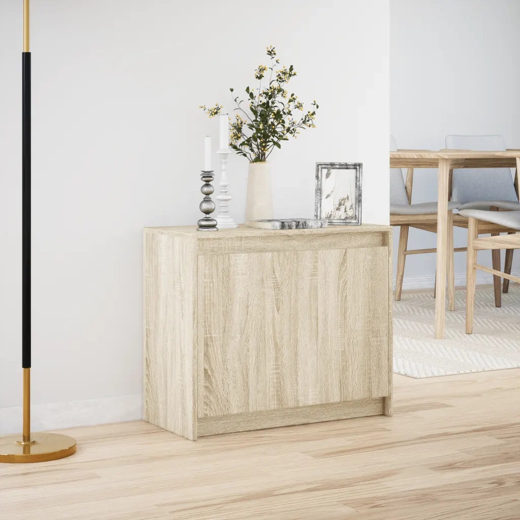 Credenza con LED Rovere Sonoma 72x34x61 cm in Legno Multistrato 852175