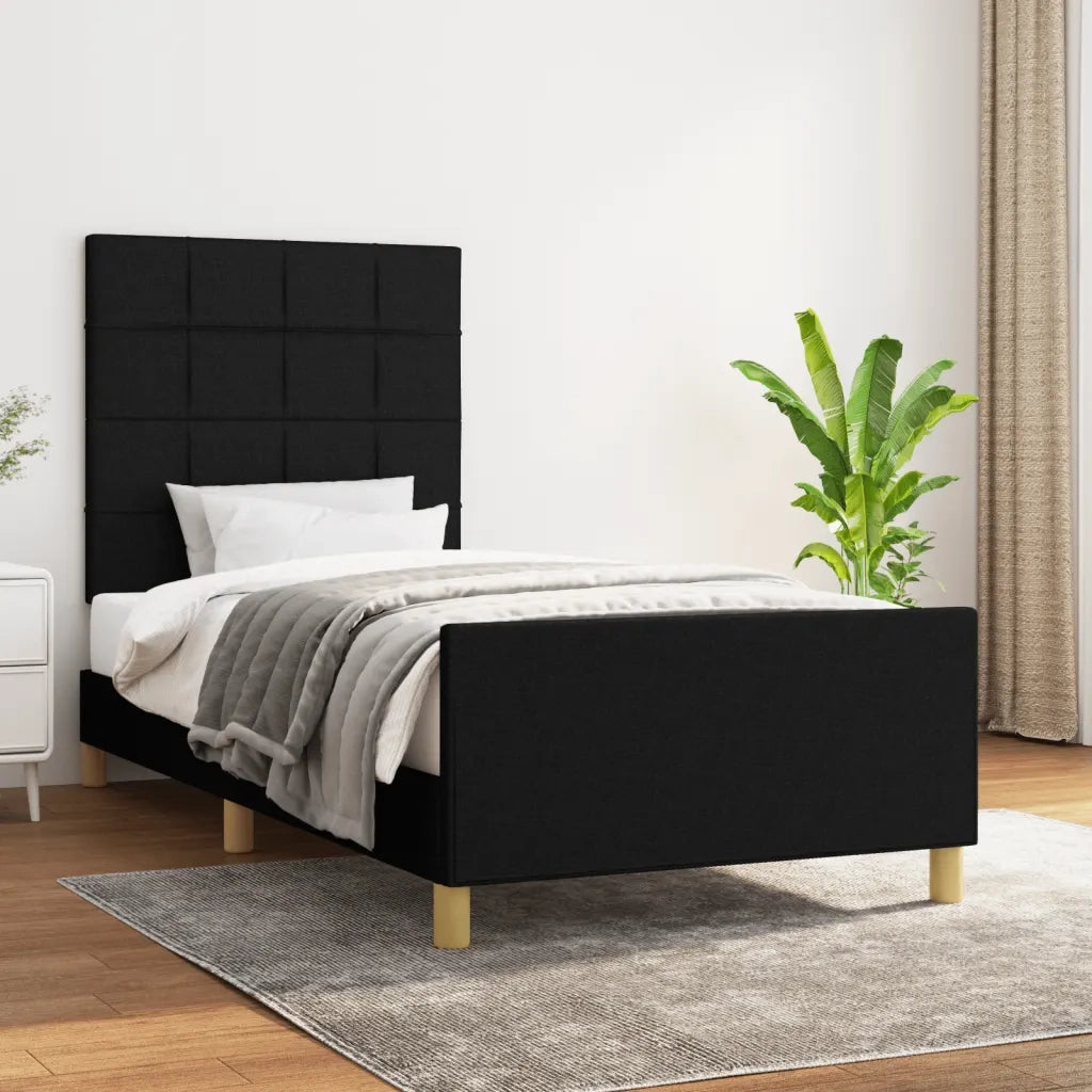 Giroletto senza Materasso-Struttura Letto Nero 80x200 cm Tessuto 364412