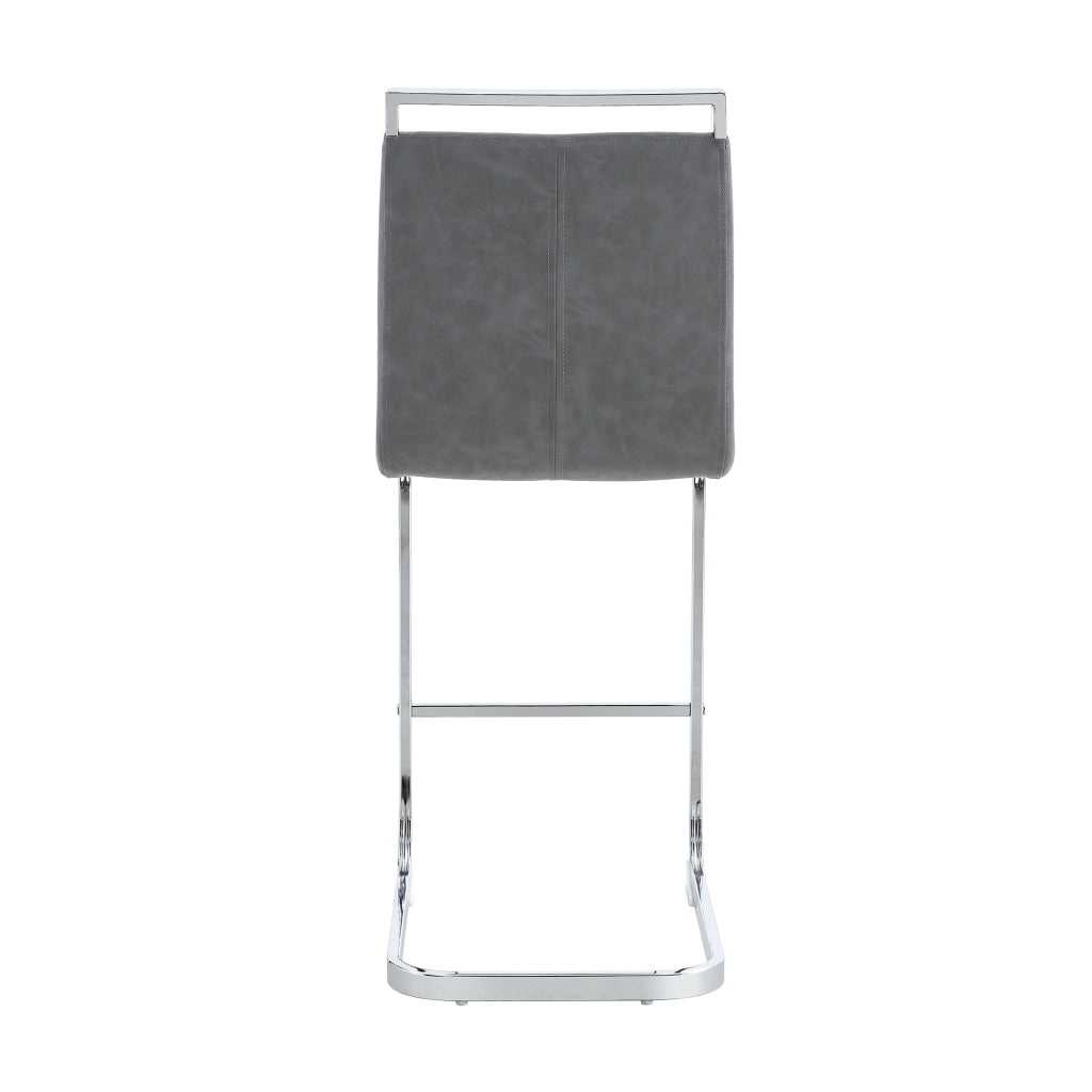 SGABELLO BAR 96,5 cm Grigio scuro/Argento in PU Set da 2 pezzi