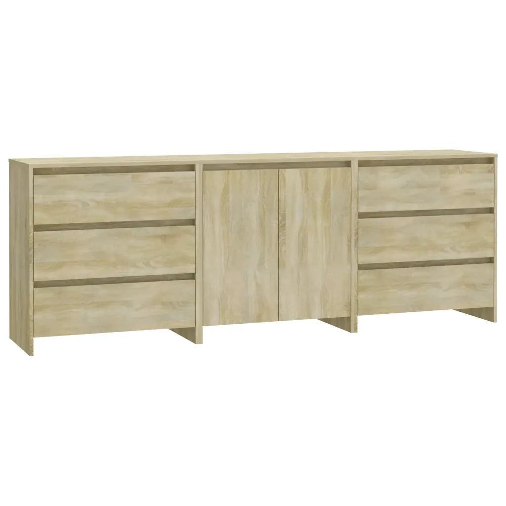 Credenze 3 pz Rovere Sonoma in Legno Multistrato 3098067