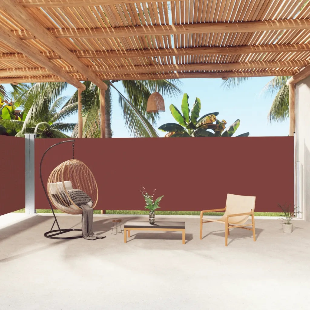 Tenda da Sole Laterale Retrattile Marrone 180x1000 cm 318039