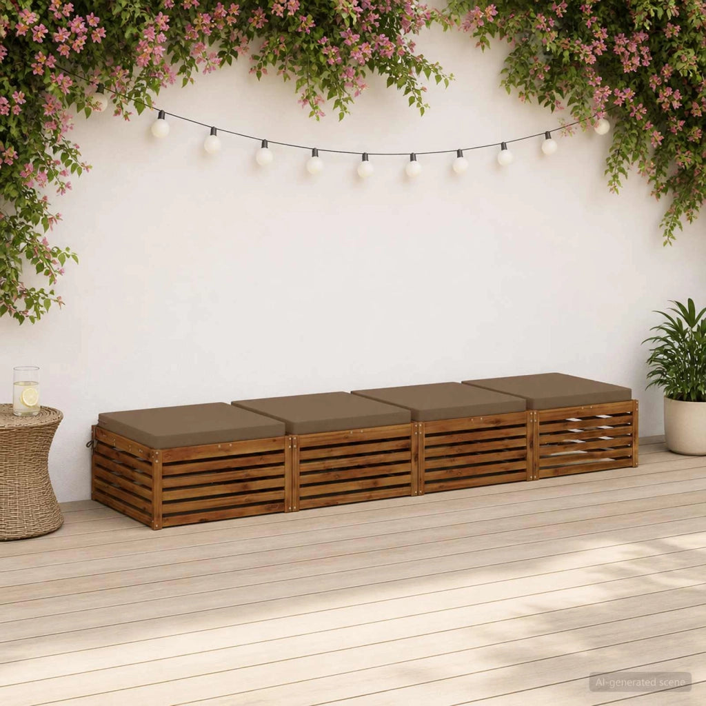 Cuscini per Sedia in 4 Pezzi SOEST 4 pz 100% Poliestere Tortora 945054