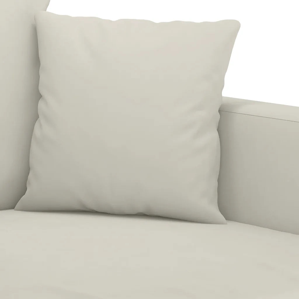 Divano a 3 Posti Crema 180 cm in Velluto