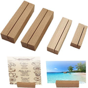 Supporti per foto 4 pezzi - Supporto per foto in legno - Stand per carte - Supporto per menu - Supporto per foto in legno naturale - Disponibili in diverse dimensioni