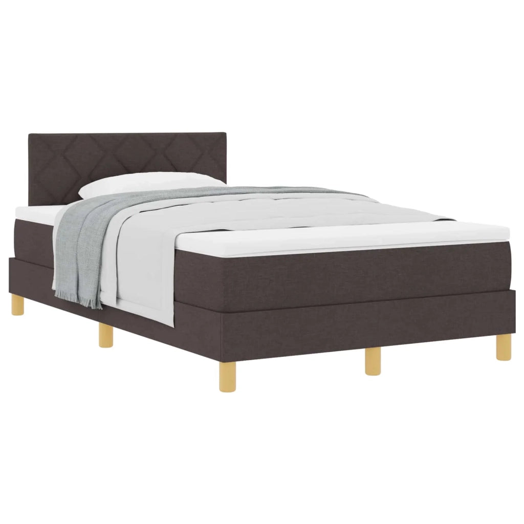 Letto a molle con cuscino Marrone Scuro 120 x 200 cm Tessuto 3338989
