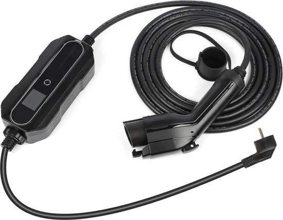 Caricabatteria mobile tipo 2 - Cavo di ricarica mobile - IP66 Resistente all'acqua - Tipo 2 da presa di corrente UE - 8A/10A/13A/16A - 1 Fase - 5 metri