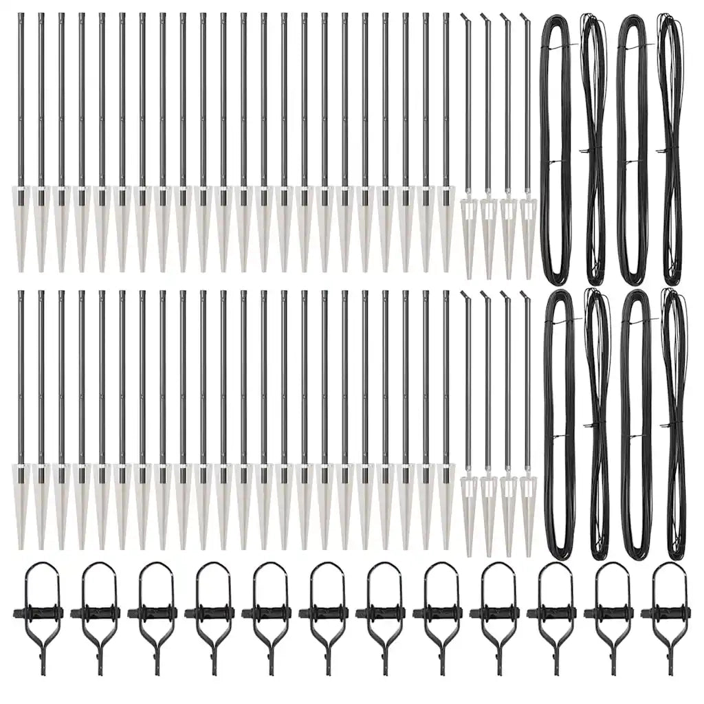 Palo della recinzione 52 pcs Grigio 3,2 x 3,2 x 105 cm 3350182