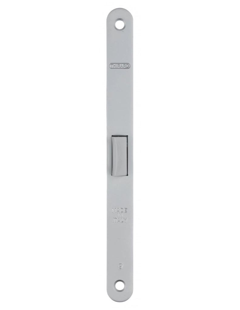 Serratura Patent da incasso 90mm x 50mm, reversibile, piastra tonda, richiamo 1/2 giro, 1 chiave, cromo opaco - THIRARD