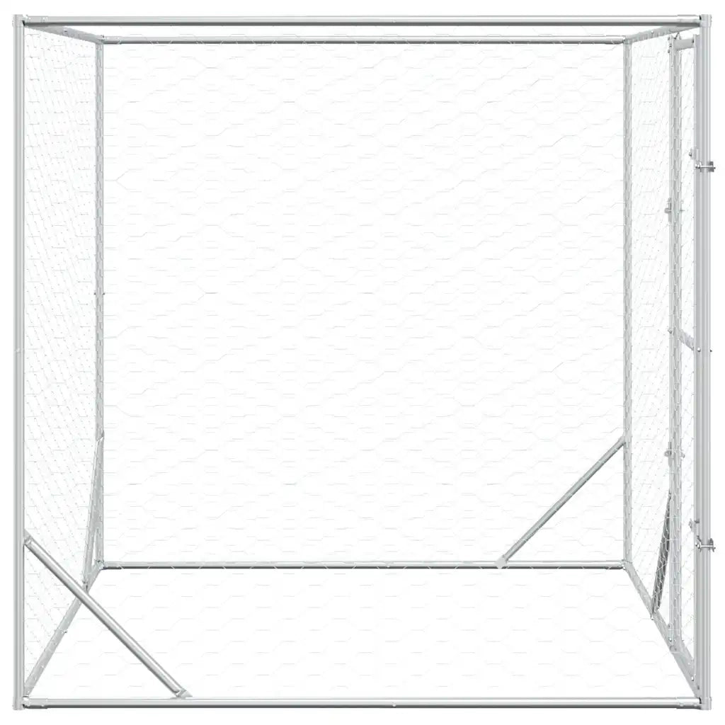 Cuccia per Cani da Esterno Argento 2x2x2 m Acciaio Zincato CFW5263725