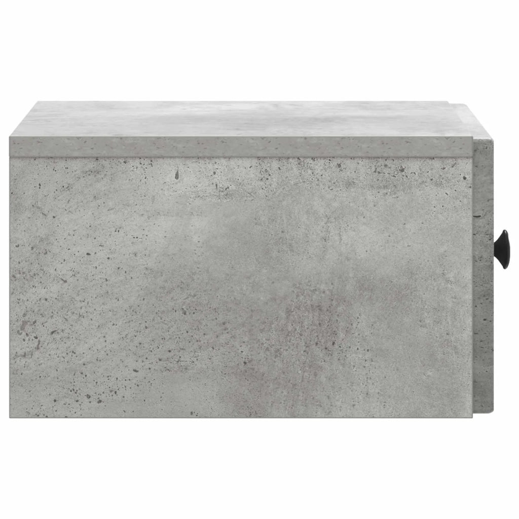 Mobiletto da notte a muro con cassetto 2 pcs Grigio Cemento 898092