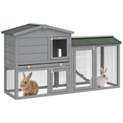 Casetta per Conigli in Legno 2 Livelli ¨C Zephmum ¨C Grigio 150x45x85
