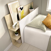 Minden, Testiera Letto Vani Libreria, 19x105 cm Bianco