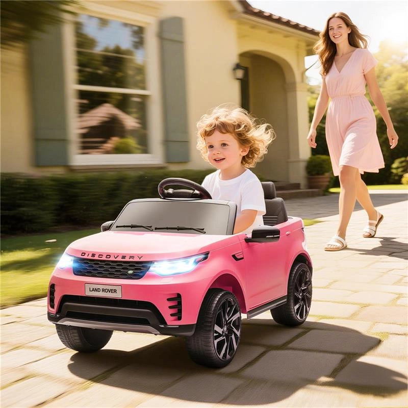 MACCHINA ELETTRICA PER BAMBINI LICENZA LAND ROVER CON FARI LED, CLACSON E TELECOMANDO, 105X68.5X58 CM, ROSA