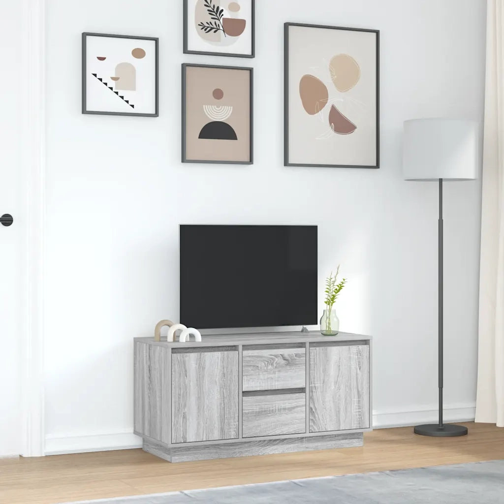 Mobile Porta TV con Luci LED Grigio Sonoma 100x41x50 cm