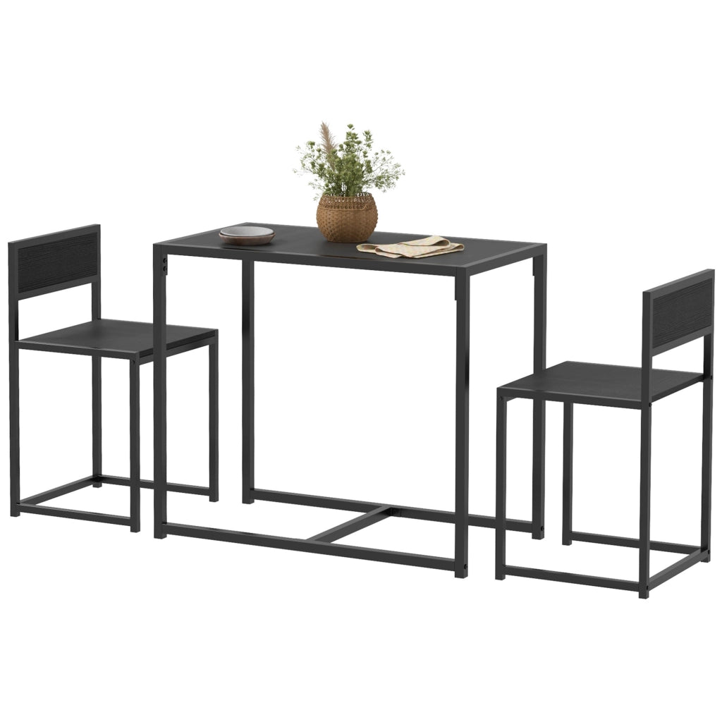 Set tavolo da pranzo con 2 sedie ¨C Xylo ¨C Nero, 3 pezzi per cucina e sala