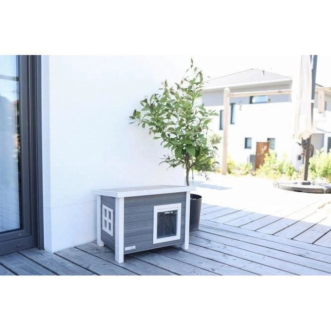 Casetta per gatti - KERBL - ECO Eli - Grigio / Bianco - 57 x 45 x 43 cm