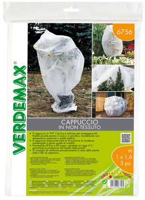 Set 3 Teli Protezione Piante dal Freddo in TNT 17 g/mq Traspirante Rama Cappuccio Bianchi