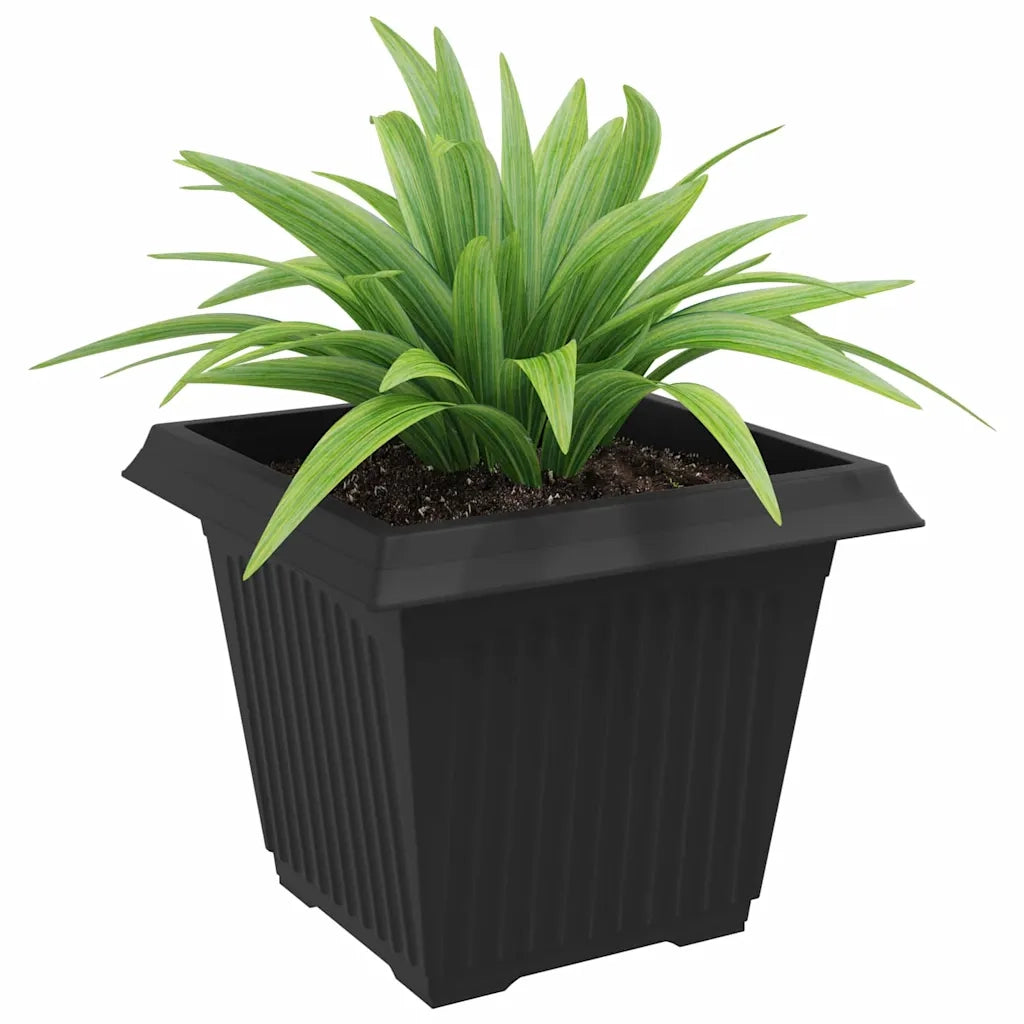 Vaso quadrato per fiori 24 pcs Nero 43 x 43 x 33,5 cm Plastica