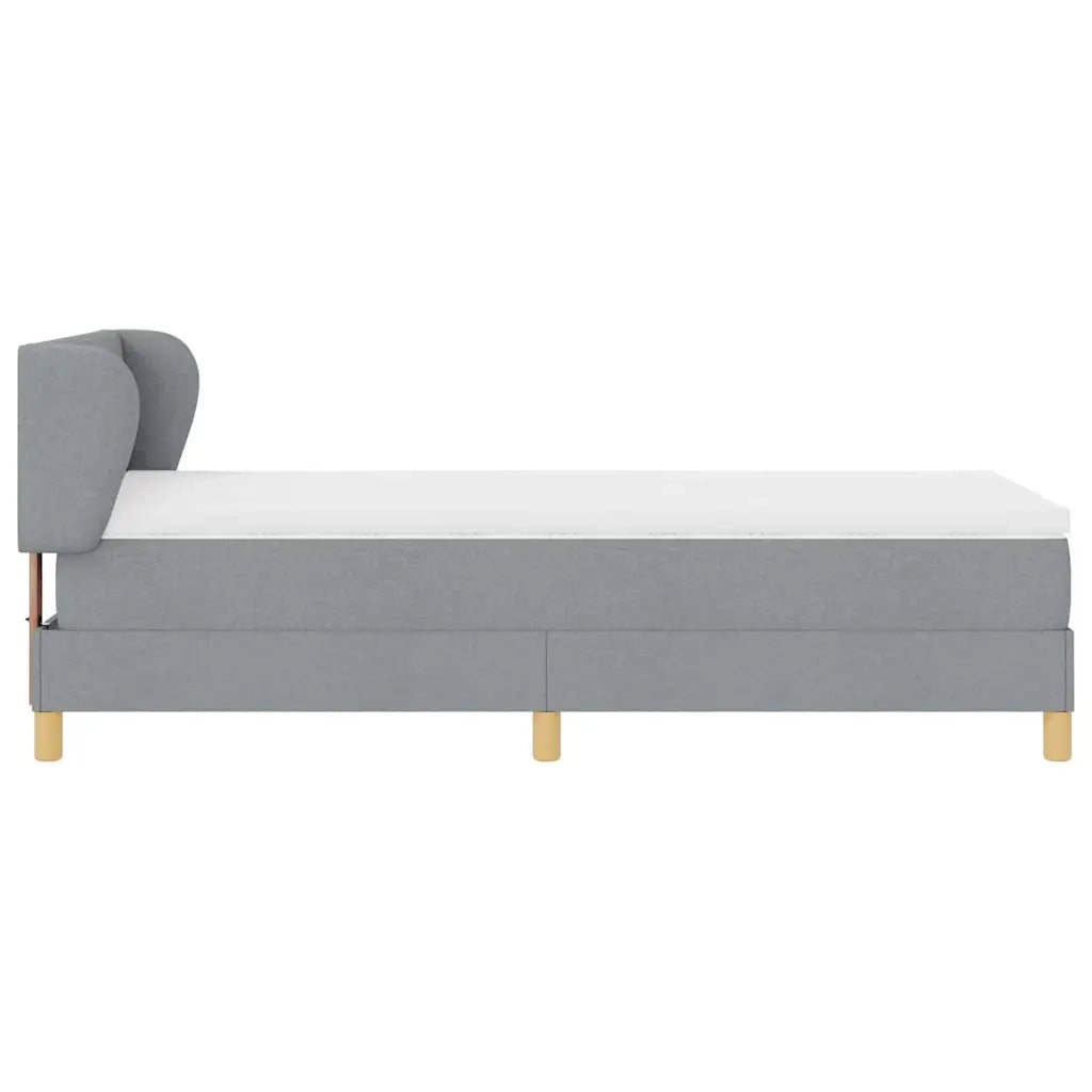 Letto a molle con materasso Grigio chiaro 90 x 190 cm Tessuto 3340248