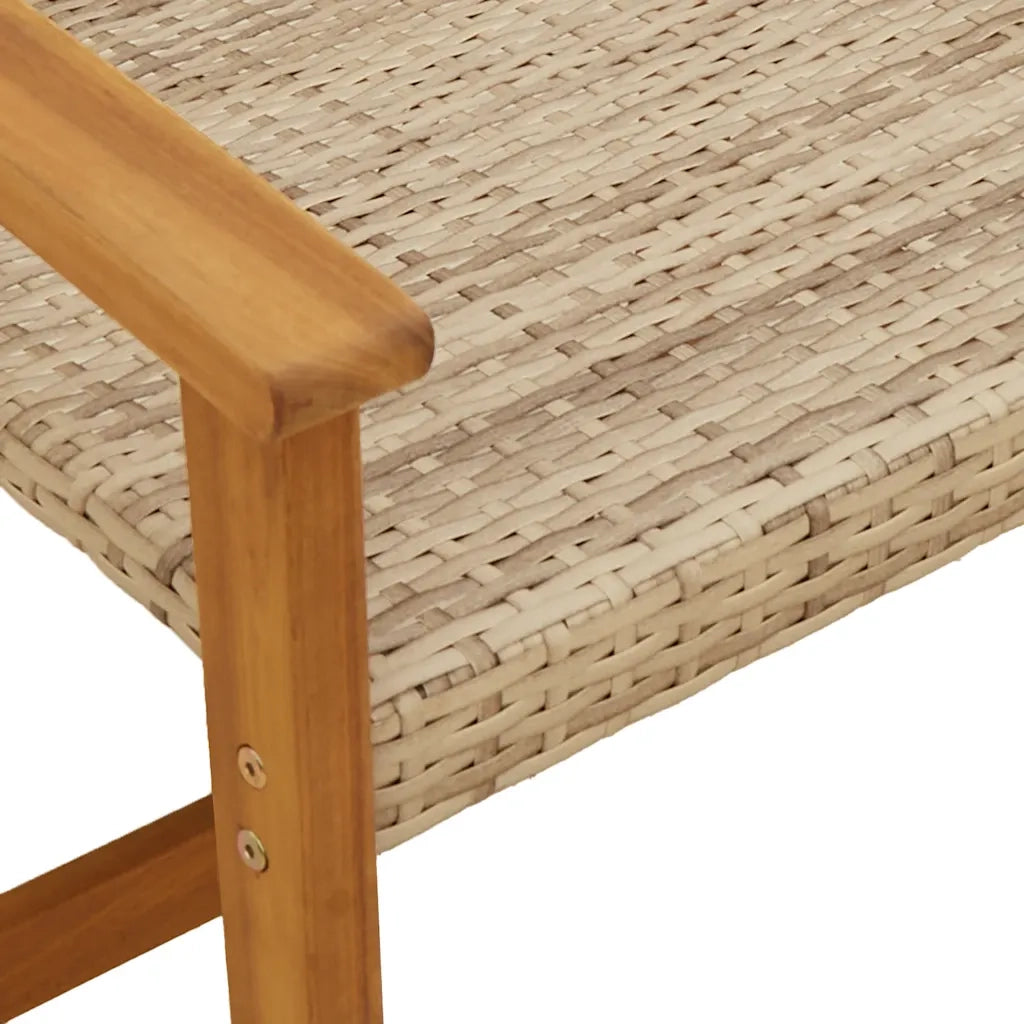 Set da Bistrot 3 pz Beige in Polyrattan e Legno di Acacia CFW5681773