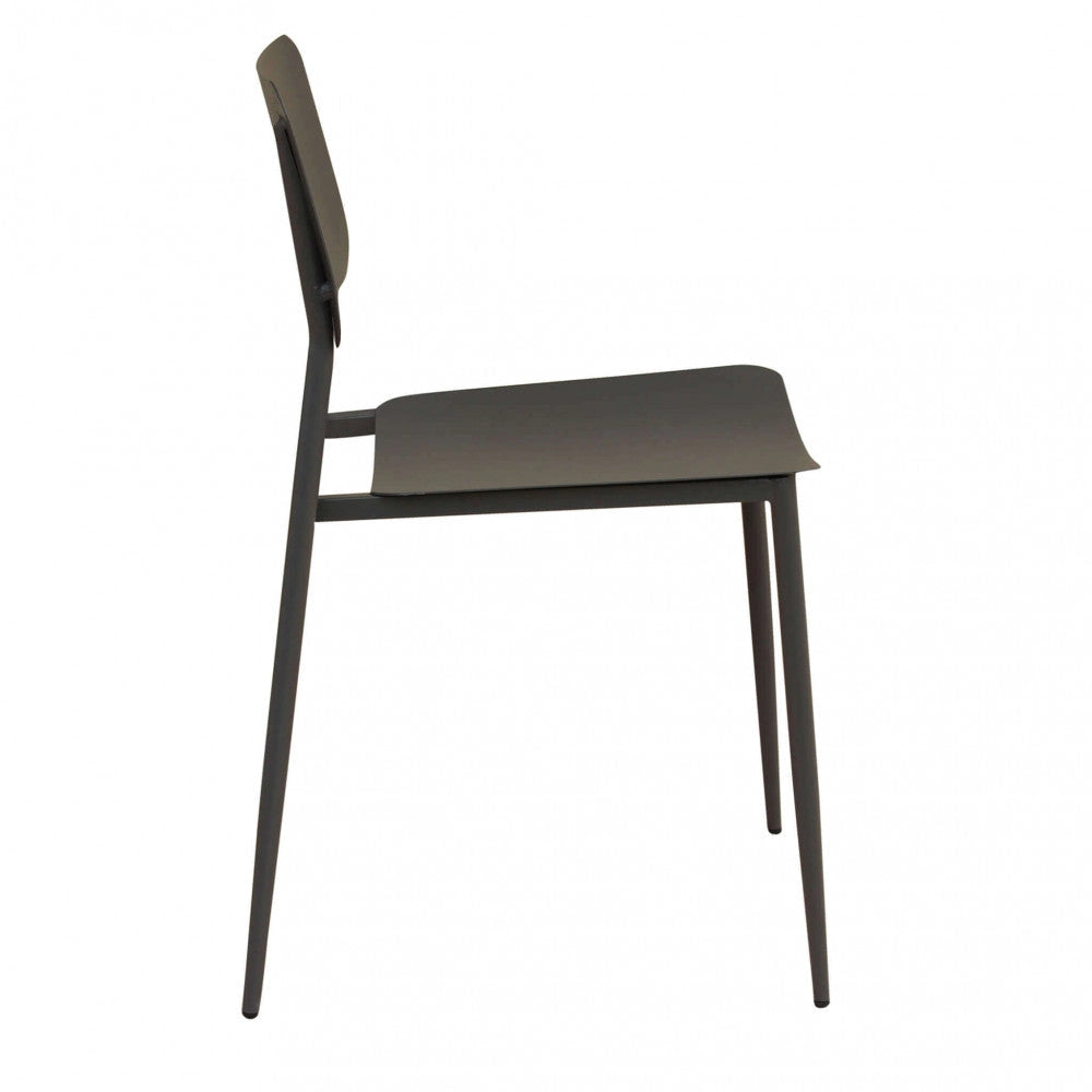 Sedia da Giardino Vega Impilabile 42x53x80 h cm in Acciaio Taupe