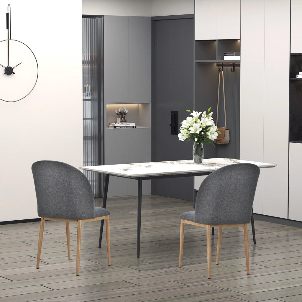 Sedia da Pranzo ¨C Zephmum ¨C Grigio, Metallo, 50x58x85 cm