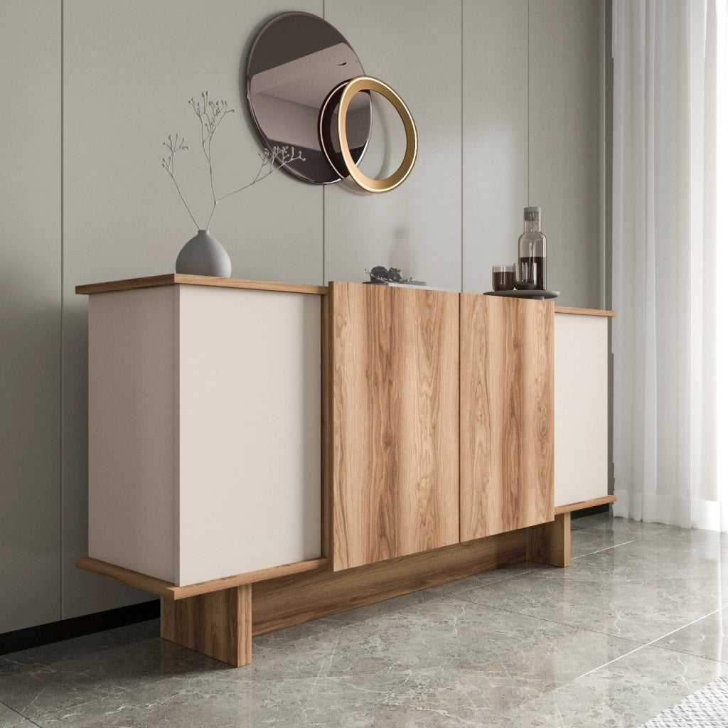 Credenza in legno "Diana" - 180 x 40 x 81 cm - Beige