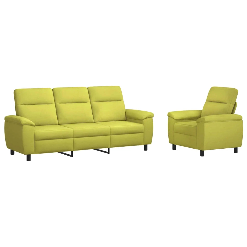 Set di divani 2 pcs Verde chiaro Tessuto 3430637