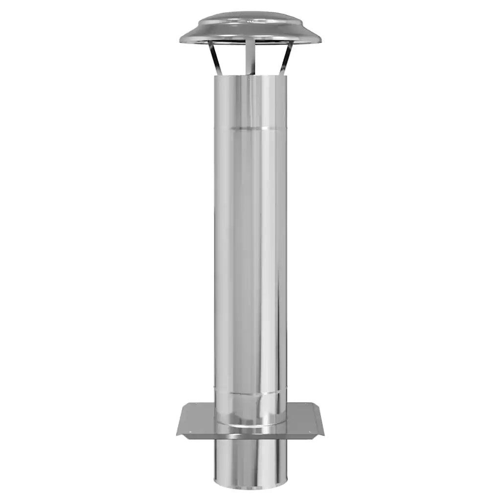 vidaXL Estensione Camino Argento 25 x 25 x 82 cm Acciaio inossidabile