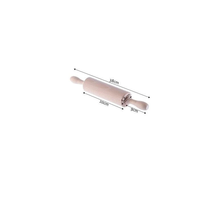 Mattarello per pizza in legno KADAX, girevole, mobile, da cucina, lungo 38 cm, grande