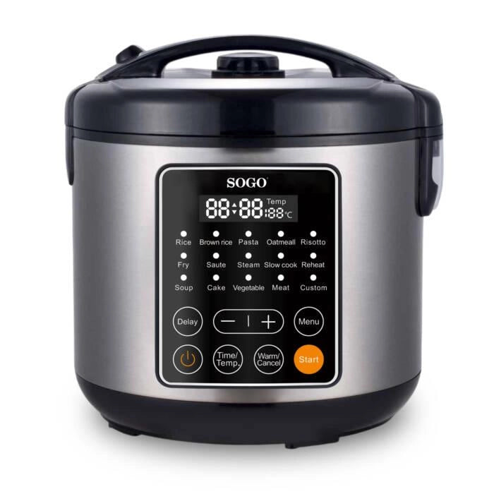Pentola multifunzione elettrica 5 litri con rivestimento ceramico, 15 programmi automatici, 900W, display LED - SOGO