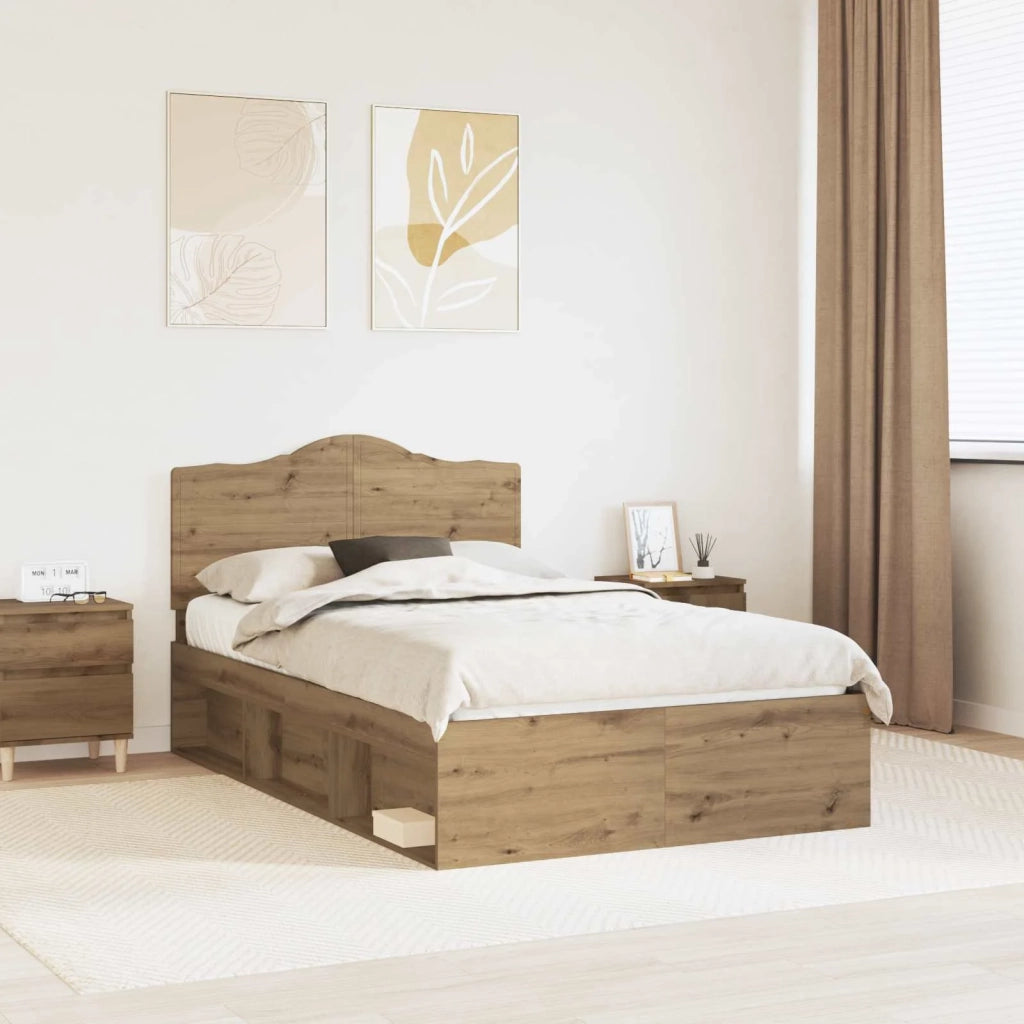 Struttura del letto Rovere Artigianale 135 x 190 cm