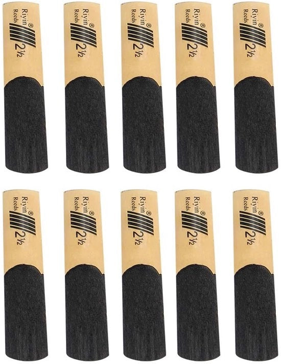 Set di Rieti per Saxofono Bb - Sterilità 2.5 - Pacchetto da 10 - Qualità Sonora Professionale - Compatibilità con Saxofoni Bb - Dimensione Costante - Durata di Vita Estesa - Rieti per Saxofono