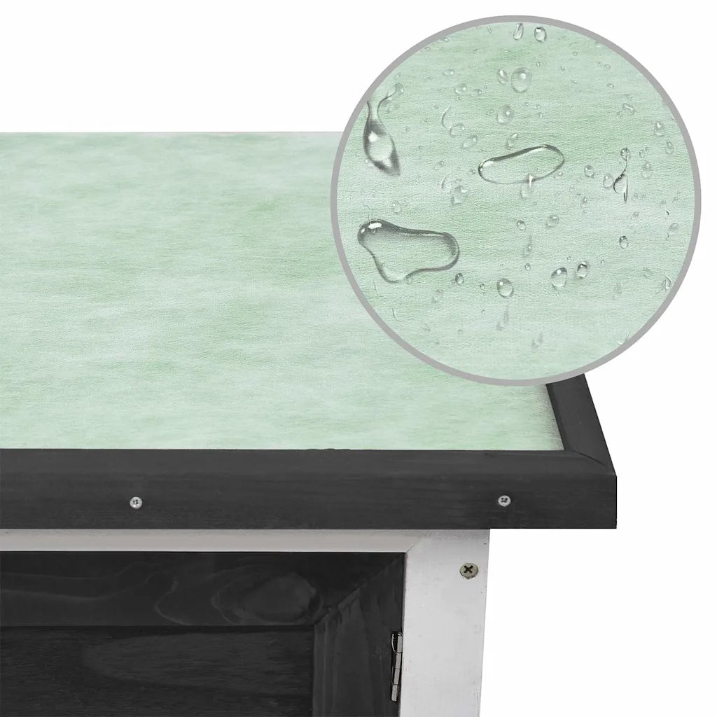 Conigliera per Esterni con Piano Singolo Grigia in Legno CFW3769159