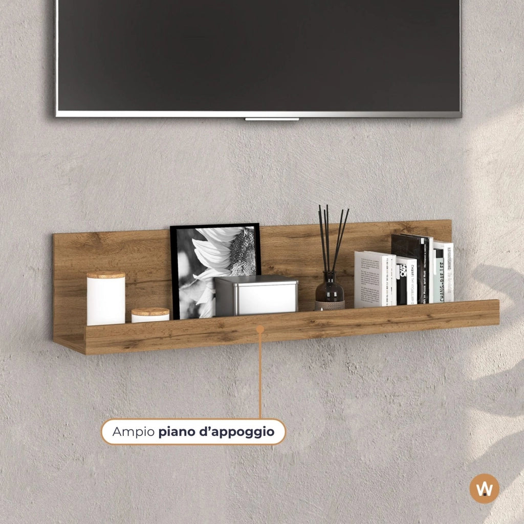 WHOUS Mensola da muro Chronos colore rovere 120x25x28 cm