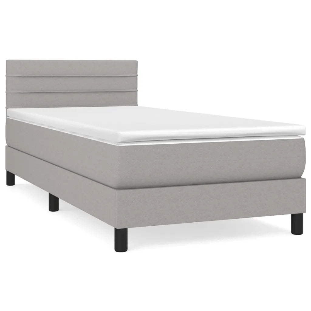 Giroletto a Molle con Materasso Grigio Chiaro 90x200 cm Tessuto 3140105