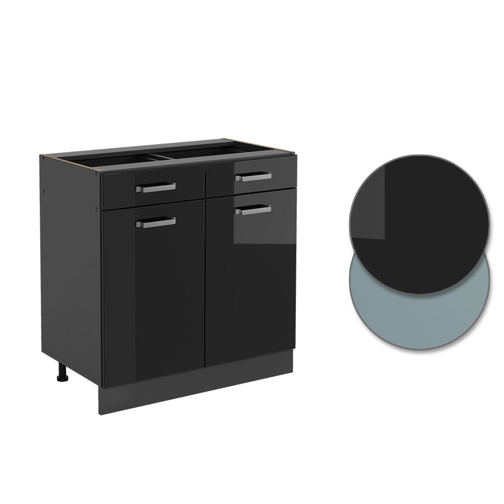 Vicco Mobiletto base per cucina Nero lucido 80 cm , PL Antracite