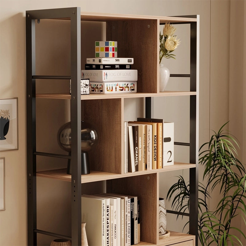 SCAFFALE MODERNO E UNIVERSALE CON ARMADIETTI CHIUDIBILI LOFT CAPIENTE