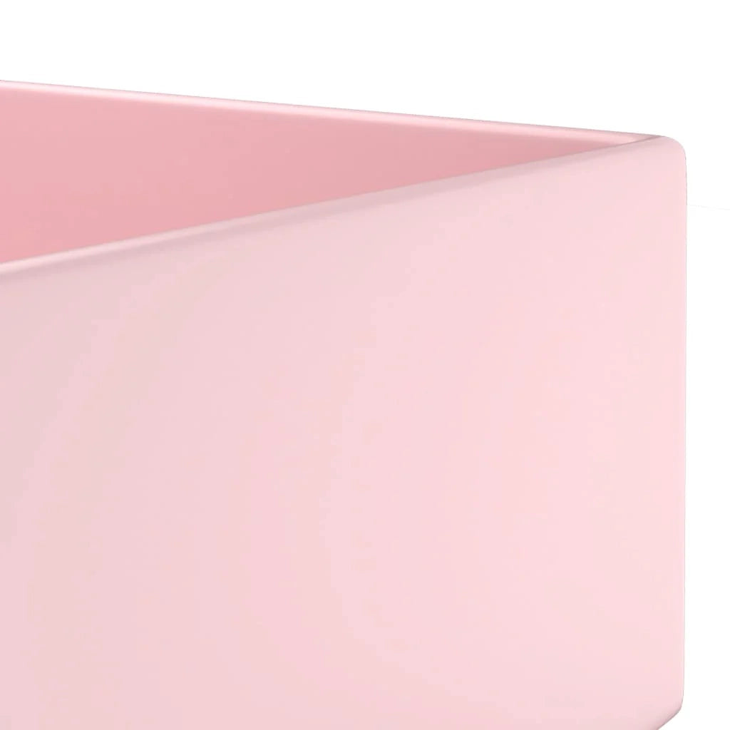 Lavabo bagno con troppopieno da appoggio wc lavabo cucina lavabo stanza cosmetici casa 48 x 25 cm ceramica rosa 02_0002730