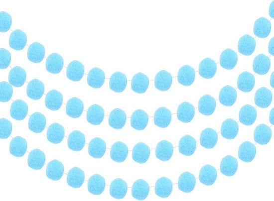 Balslinger con pompon blu, 30 palline, tenda da festa per Natale e decorazione per compleanni
