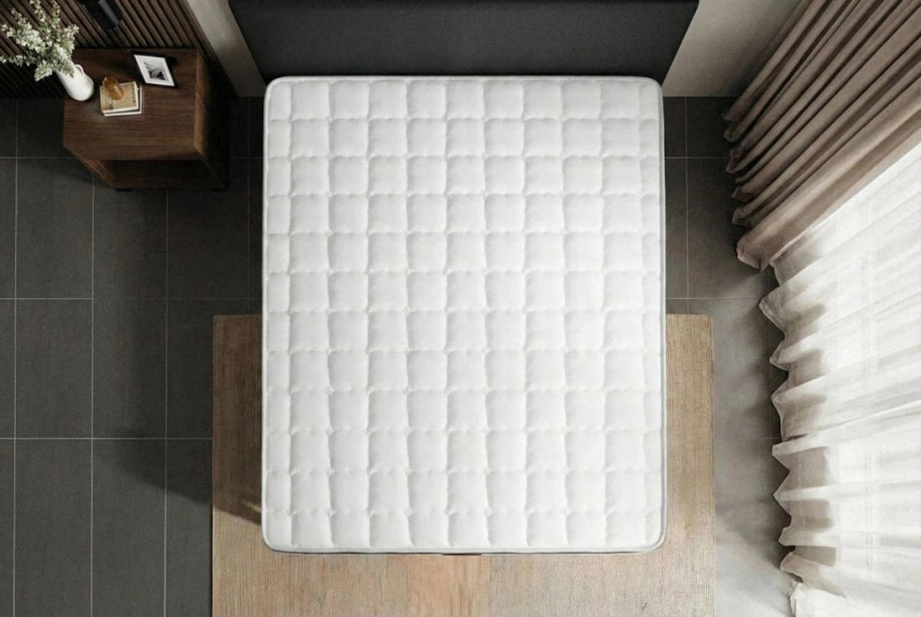 Pacchetto letto completo - Materasso 140x190cm + Box spring con doghe (kit) + 2 cuscini + Piumino - Superior