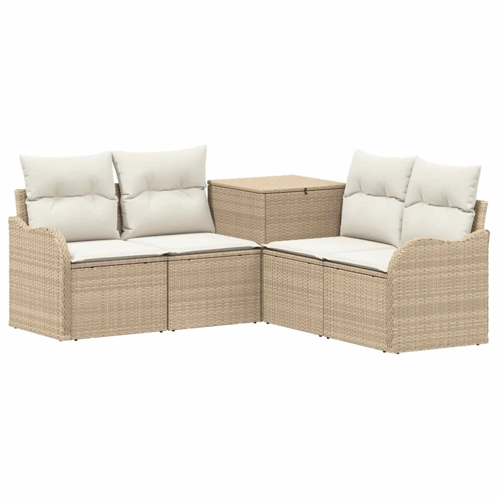 Set di divani 5 pz Beige e Bianco Crema 3447762