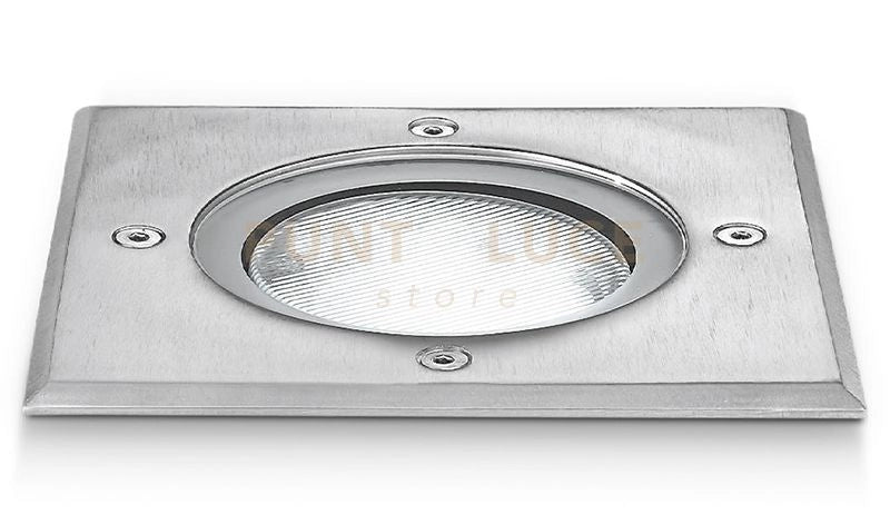 GES261- SEGNAPASSI IN ACCIAIO INOSSIDABILE E ALLUMINIO CALPESTABILE AD INCASSO ATTACCO GX53 QUADRATO 15X15CM