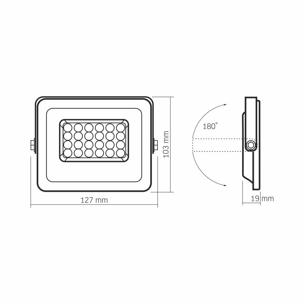 Faro LED esterno bianco 20W 5000K 1800lm IP65 LUCA Videx