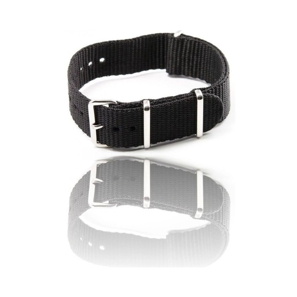 Trade Shop - Cinturino In Nylon Universale Ricambio Orologio Larghezza 18mm Nero -