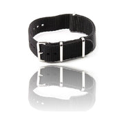 Trade Shop - Cinturino In Nylon Universale Ricambio Orologio Larghezza 18mm Nero -