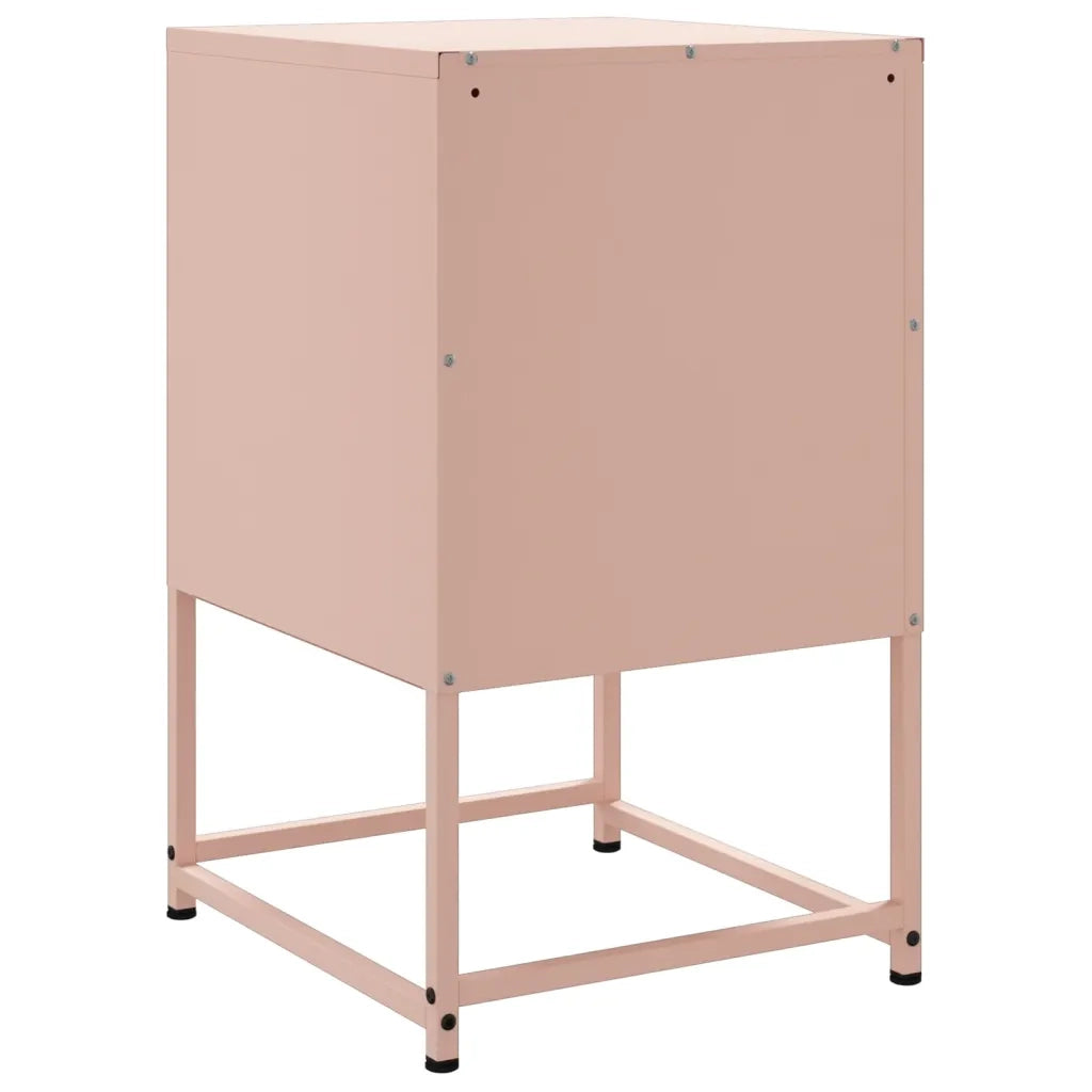 Set di 2 Comodini | Armadio da Notte | Mobiletto da notte Rosa 36x39x60,5 cm in Acciaio