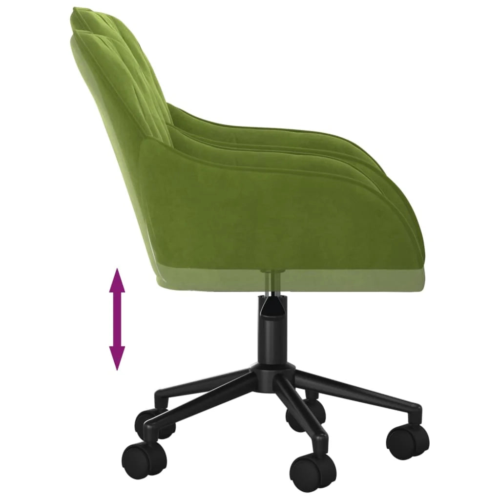 Sedia girevole da ufficio/studio velluto verde chiaro 02_0024184