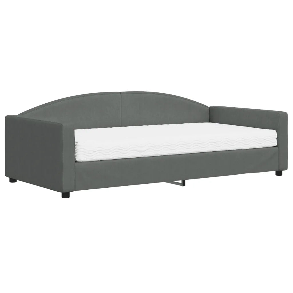Divano Letto con Materasso-Sofa Letto-Daybed Grigio Scuro 100x200 cm in Tessuto 227442
