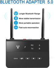Adattatore Bluetooth 5.0, alta definizione e bassa latenza, compatibile con TV, cuffie, stereo Bluetooth in casa